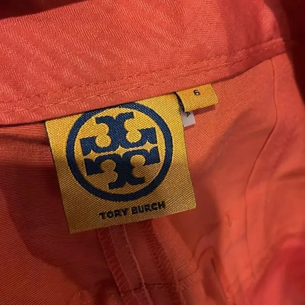 Tory Burch Coral Cotton/Silk Mini Pleated Shorts, 6!